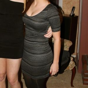 Black and gray mini dress